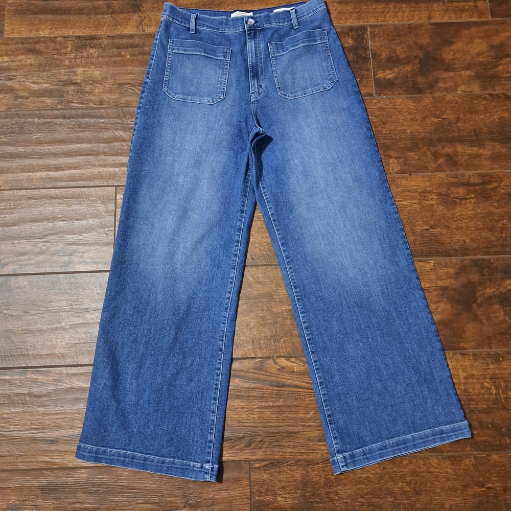 Classic Blue Wide-Leg Women Jeans